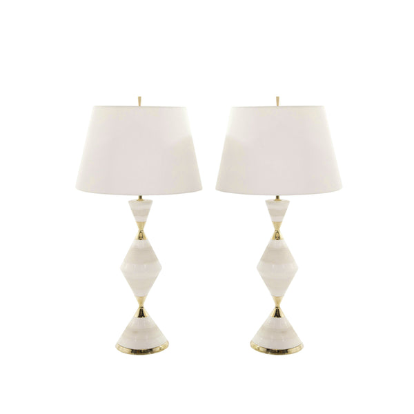 Porcelain Hourglass Table Lamps by Gerald Thurston, 1950s