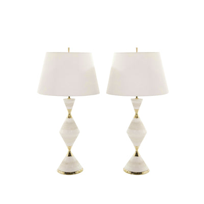 Porcelain Hourglass Table Lamps by Gerald Thurston, 1950s