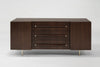 T.H. Robsjohn-Gibbings Credenza in Walnut and Brass, C. 1950s