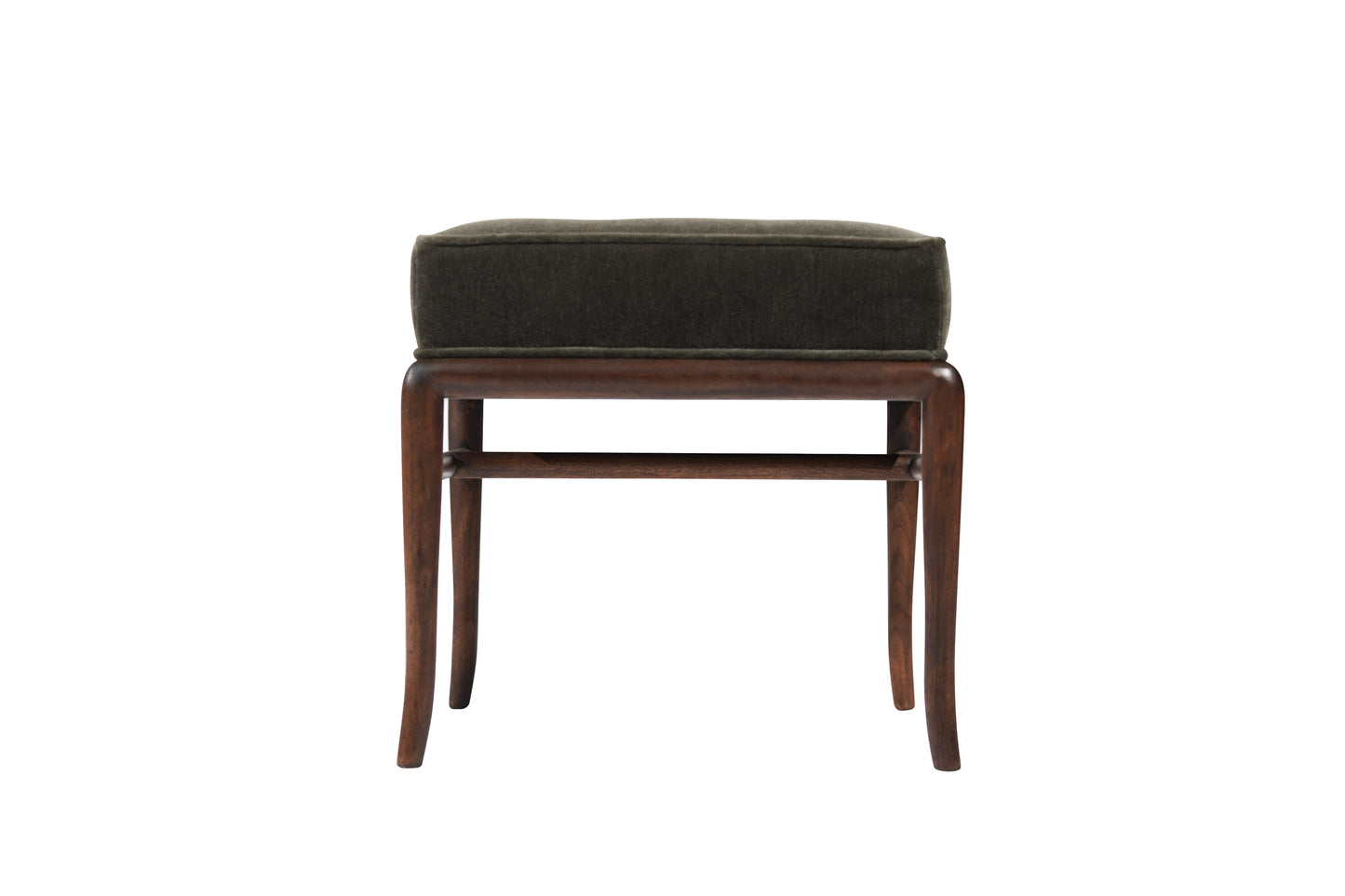 Sabre Leg Walnut Stool by T.H. Robsjohn-Gibbings, C. 1950s