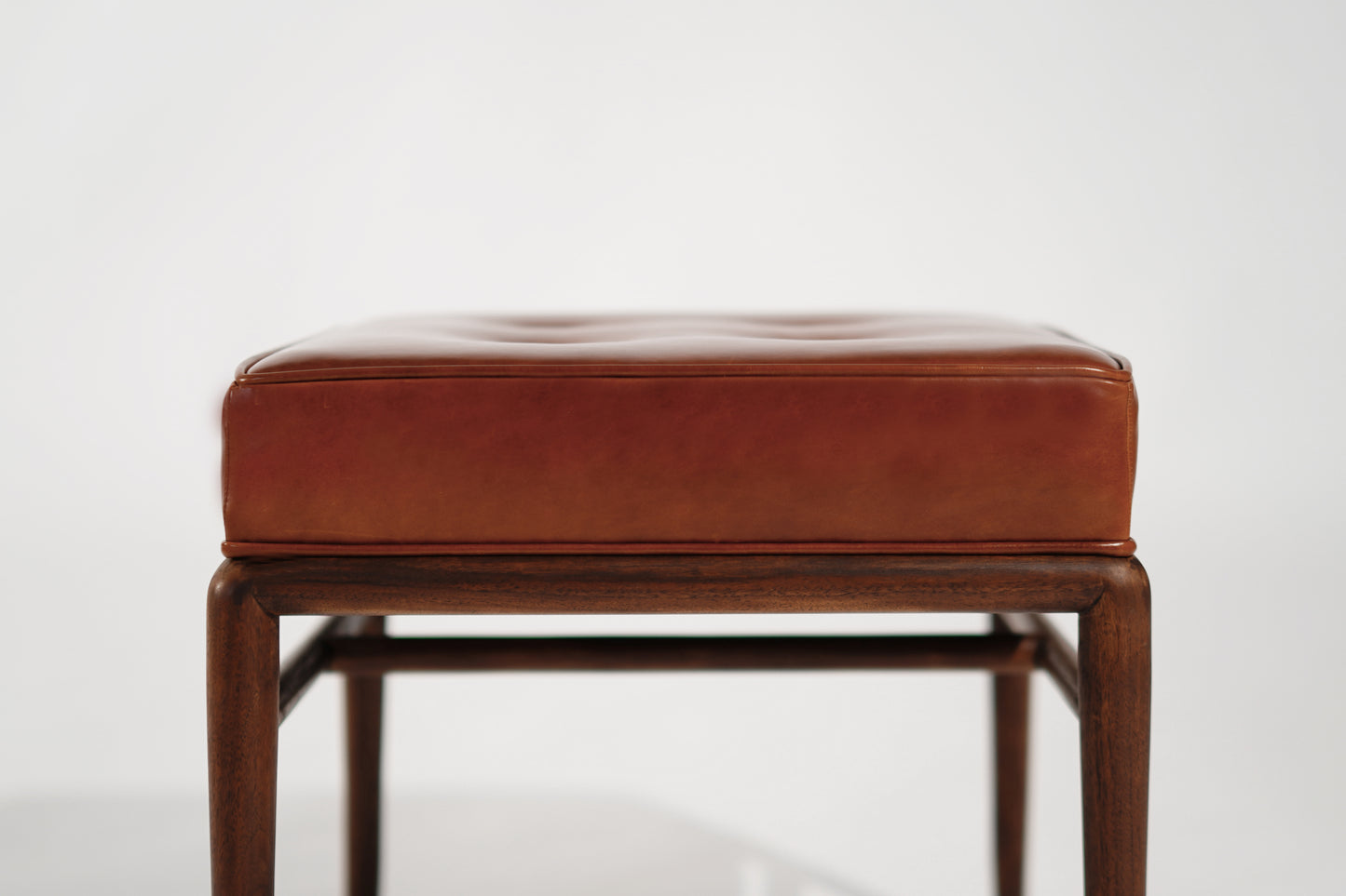 Set of Stools by T.H. Robsjohn-Gibbings in Cognac Leather, C. 1950s