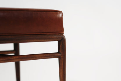 Set of Stools by T.H. Robsjohn-Gibbings in Cognac Leather, C. 1950s