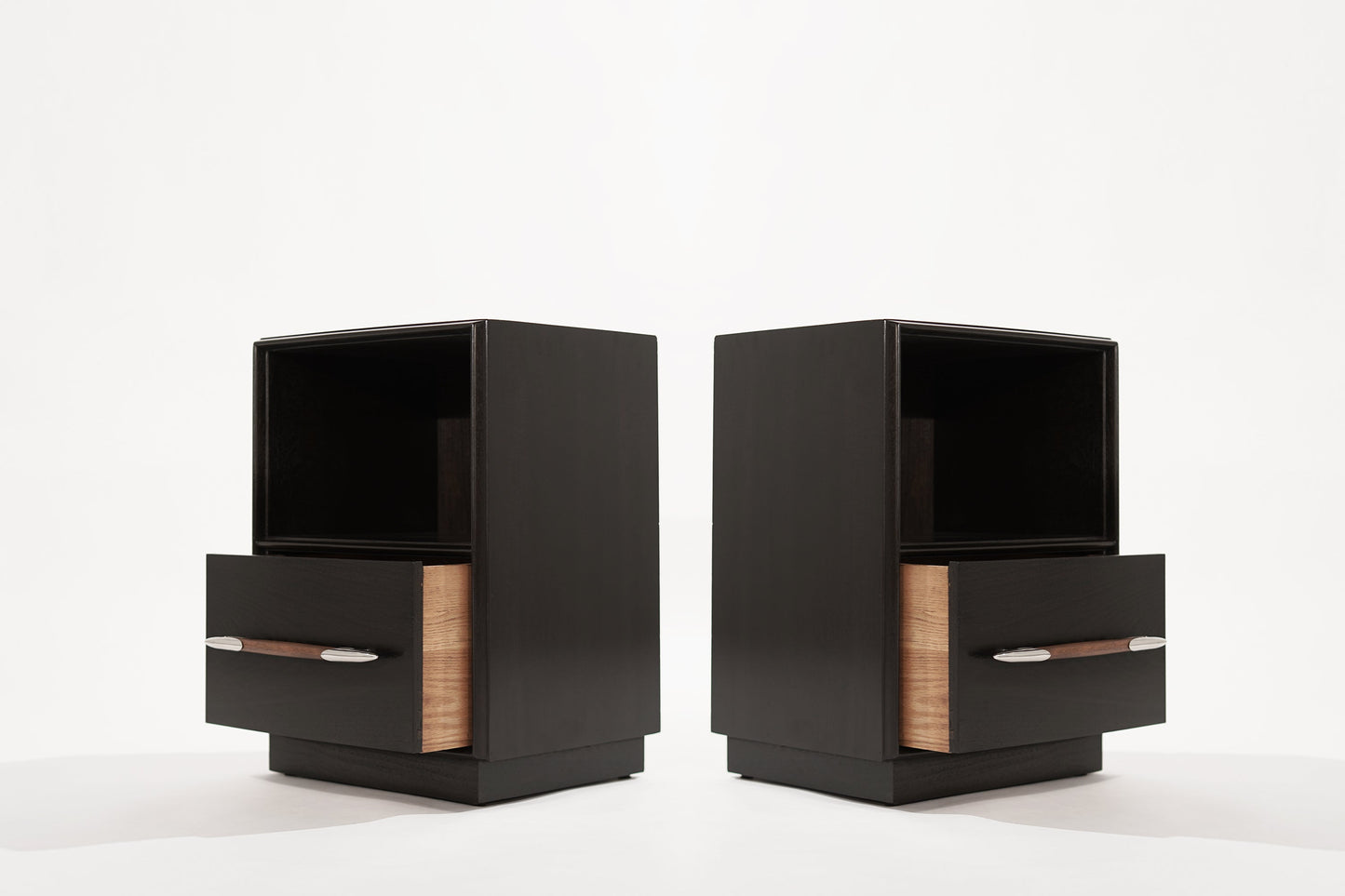 Dark Walnut Nightstands by T.H. Robsjohn-Gibbings, 1950s