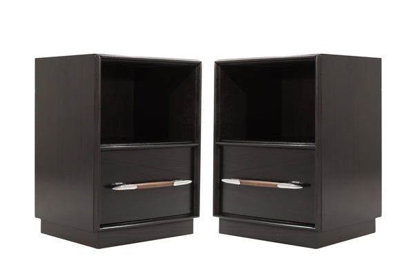 Dark Walnut Nightstands by T.H. Robsjohn-Gibbings, 1950s