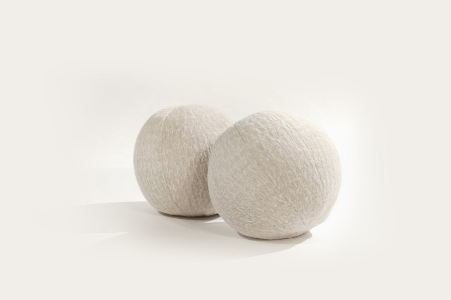 Orb Accent Pillow in Ivory Cream Alpaca by Holly Hunt