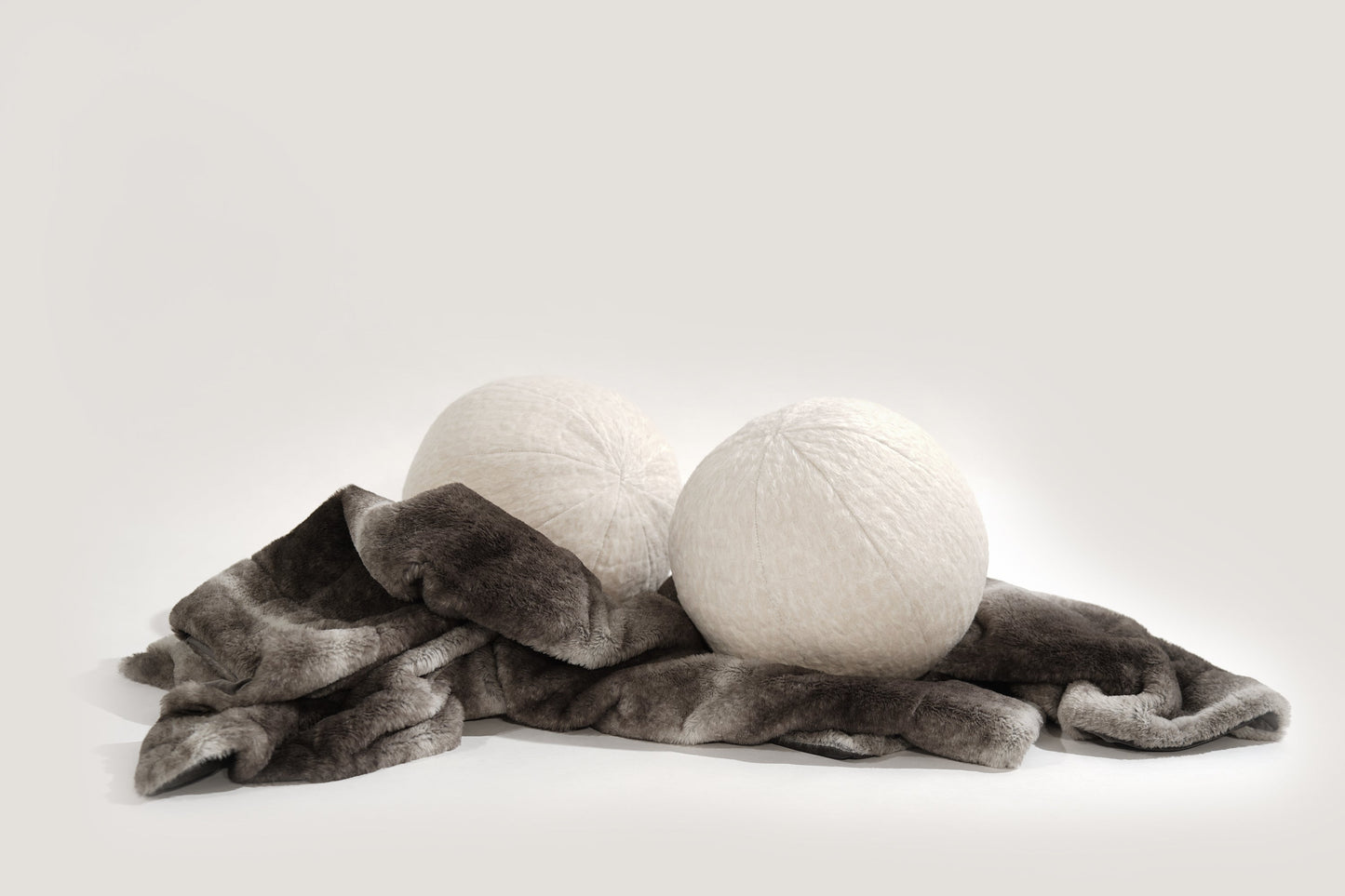 Orb Accent Pillow in Ivory Cream Alpaca by Holly Hunt