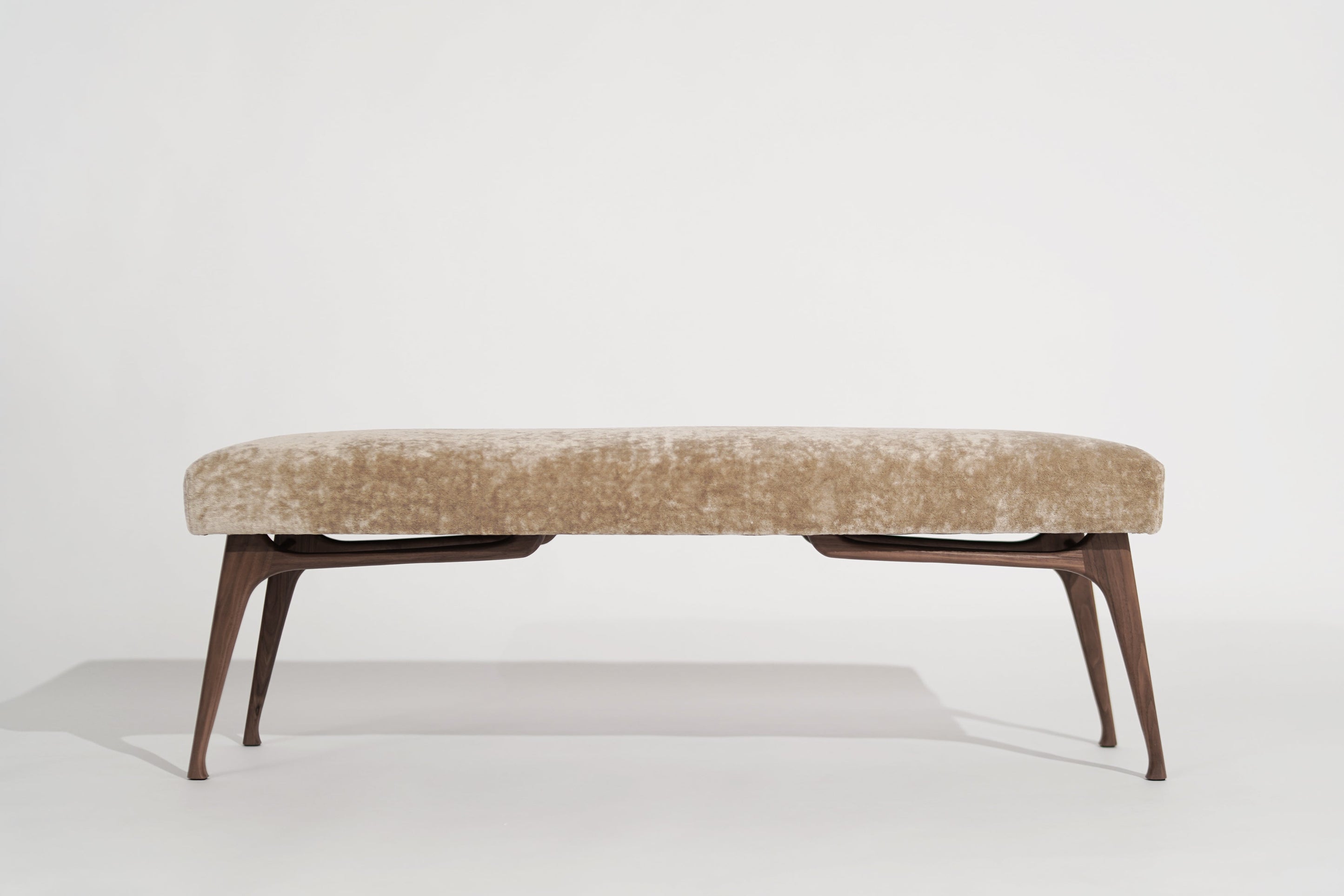 Sculptural ICO Bench Series 54 in Natural Walnut | Bespoke MCM Seating ...
