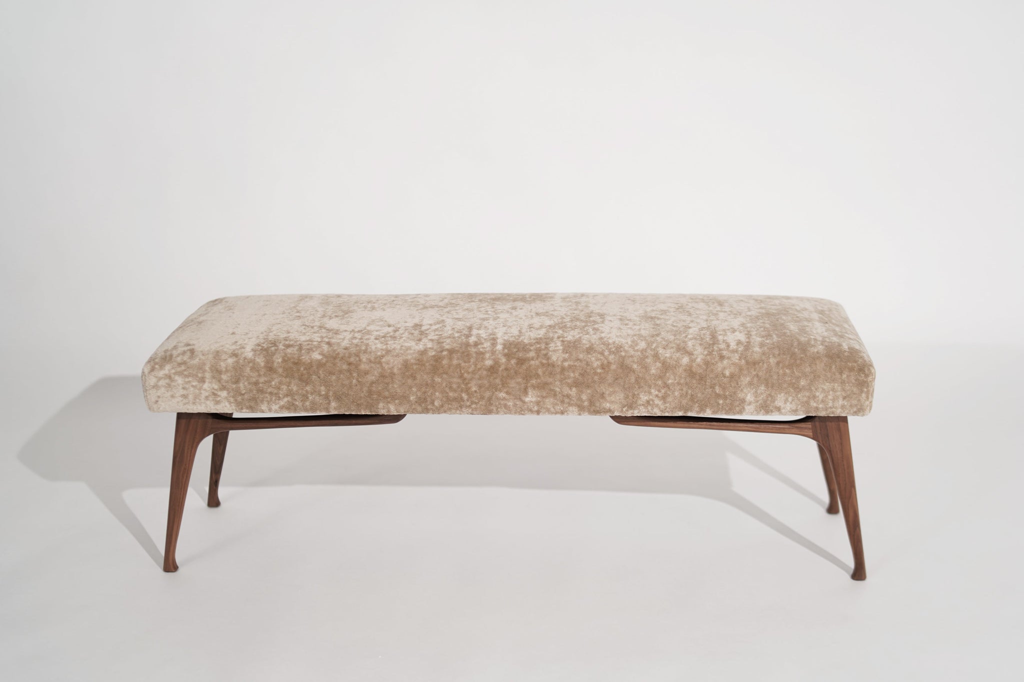 Sculptural ICO Bench Series 54 in Natural Walnut | Bespoke MCM Seating ...