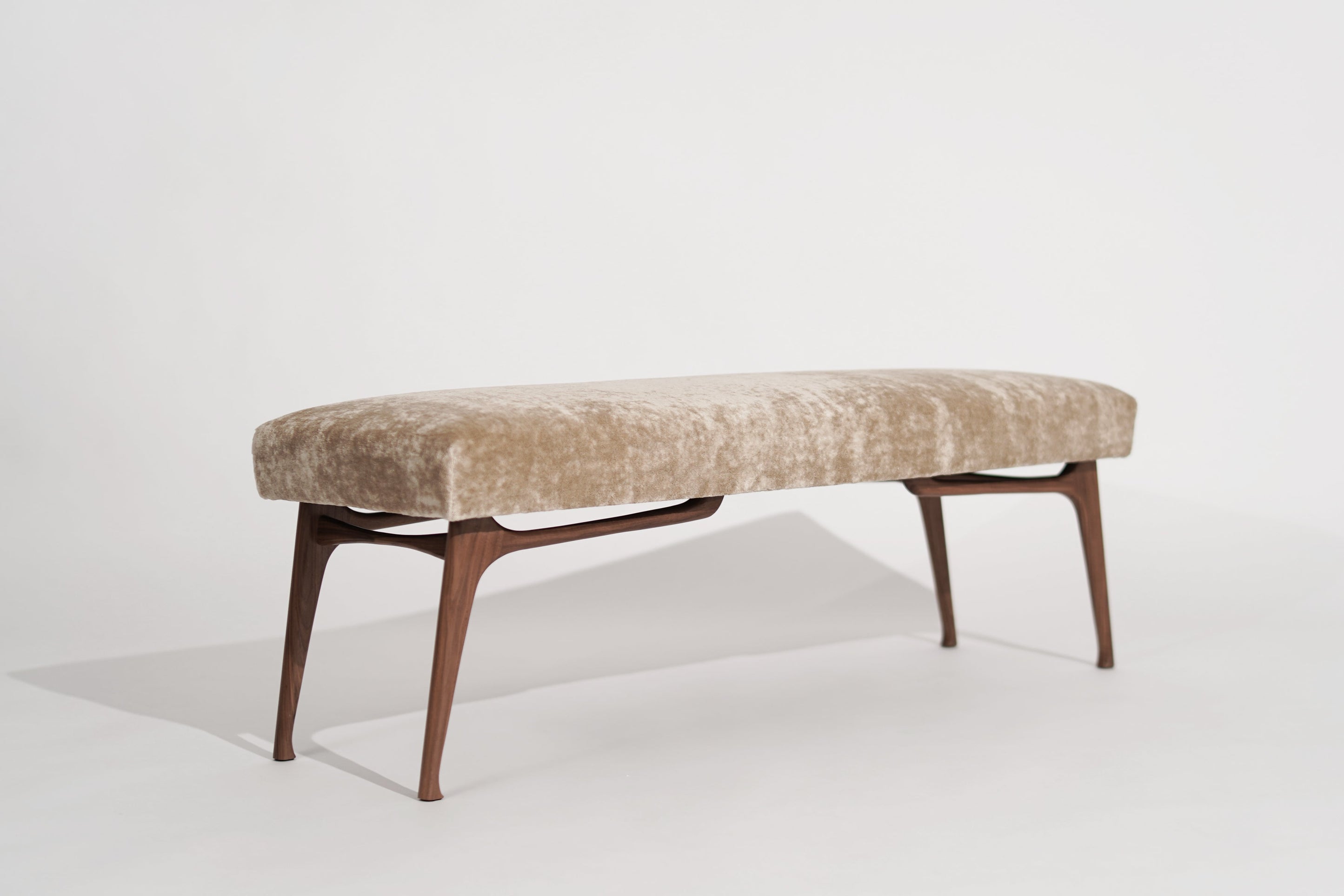 Sculptural ICO Bench Series 54 in Natural Walnut | Bespoke MCM Seating ...