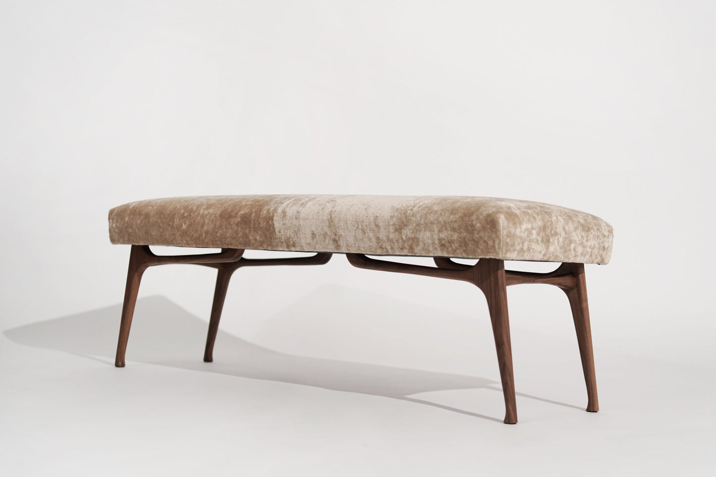 Sculptural ICO Bench Series 60 in Natural Walnut