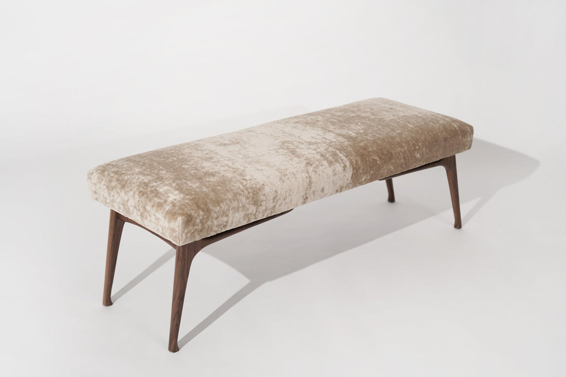 Sculptural ICO Bench Series 54 in Natural Walnut | Bespoke MCM Seating ...