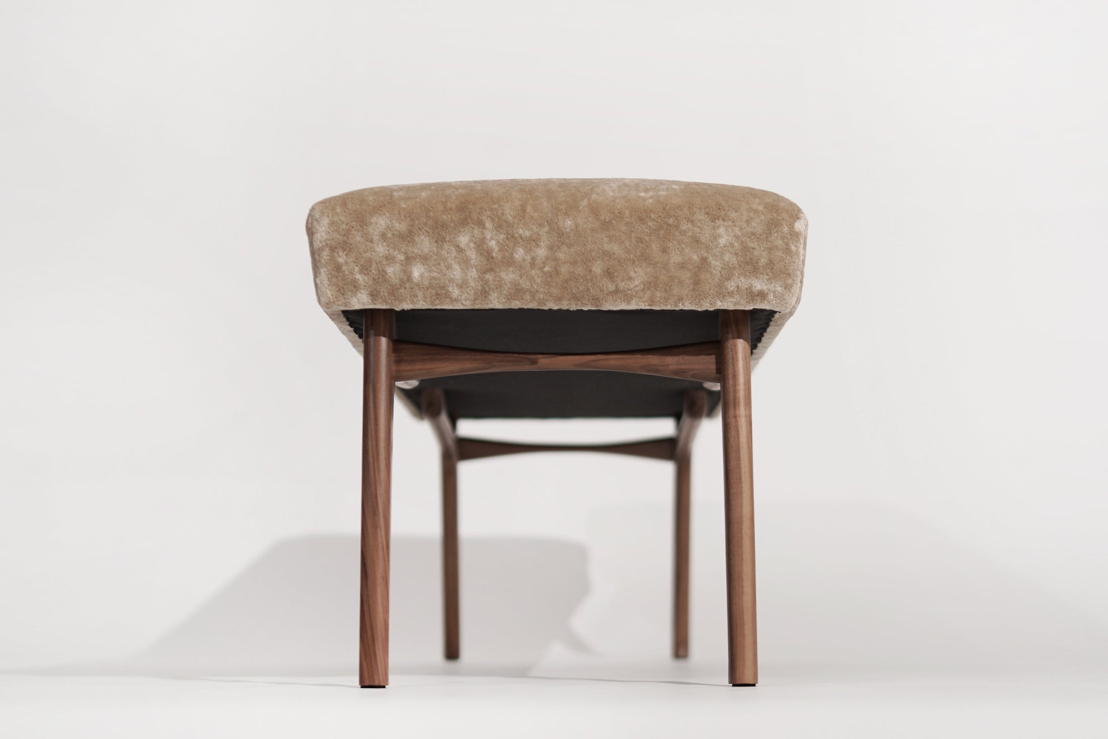 Sculptural ICO Bench Series 54 in Natural Walnut | Bespoke MCM Seating ...