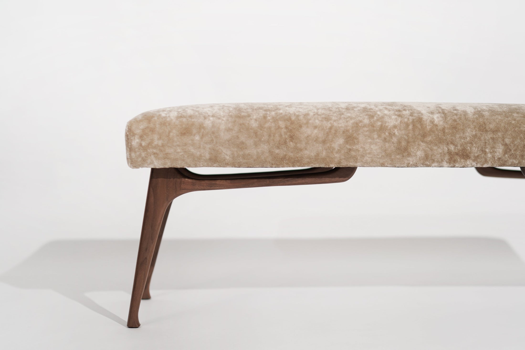 Sculptural ICO Bench Series 54 in Natural Walnut | Bespoke MCM Seating ...