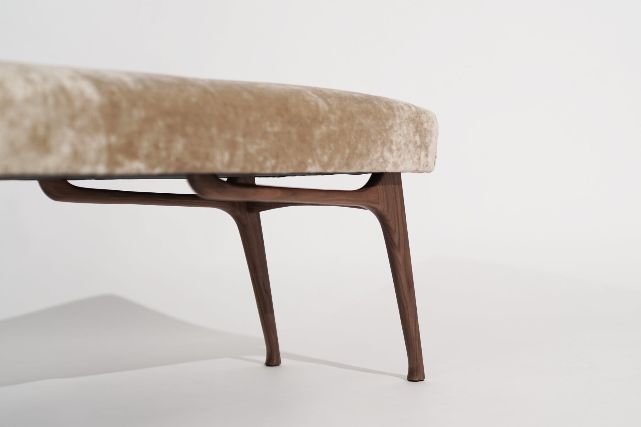 Sculptural ICO Bench Series 54 in Natural Walnut | Bespoke MCM Seating ...