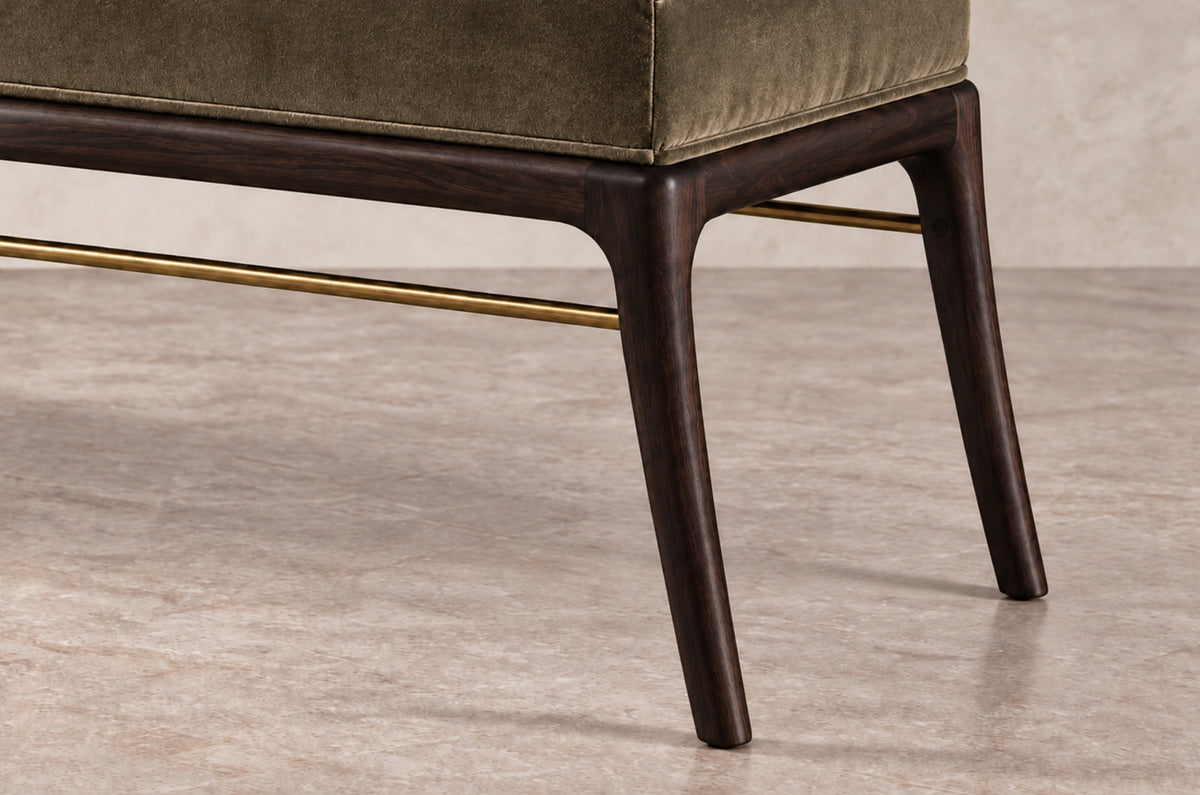Sabre Leg Bench Series 60 in Espresso Walnut
