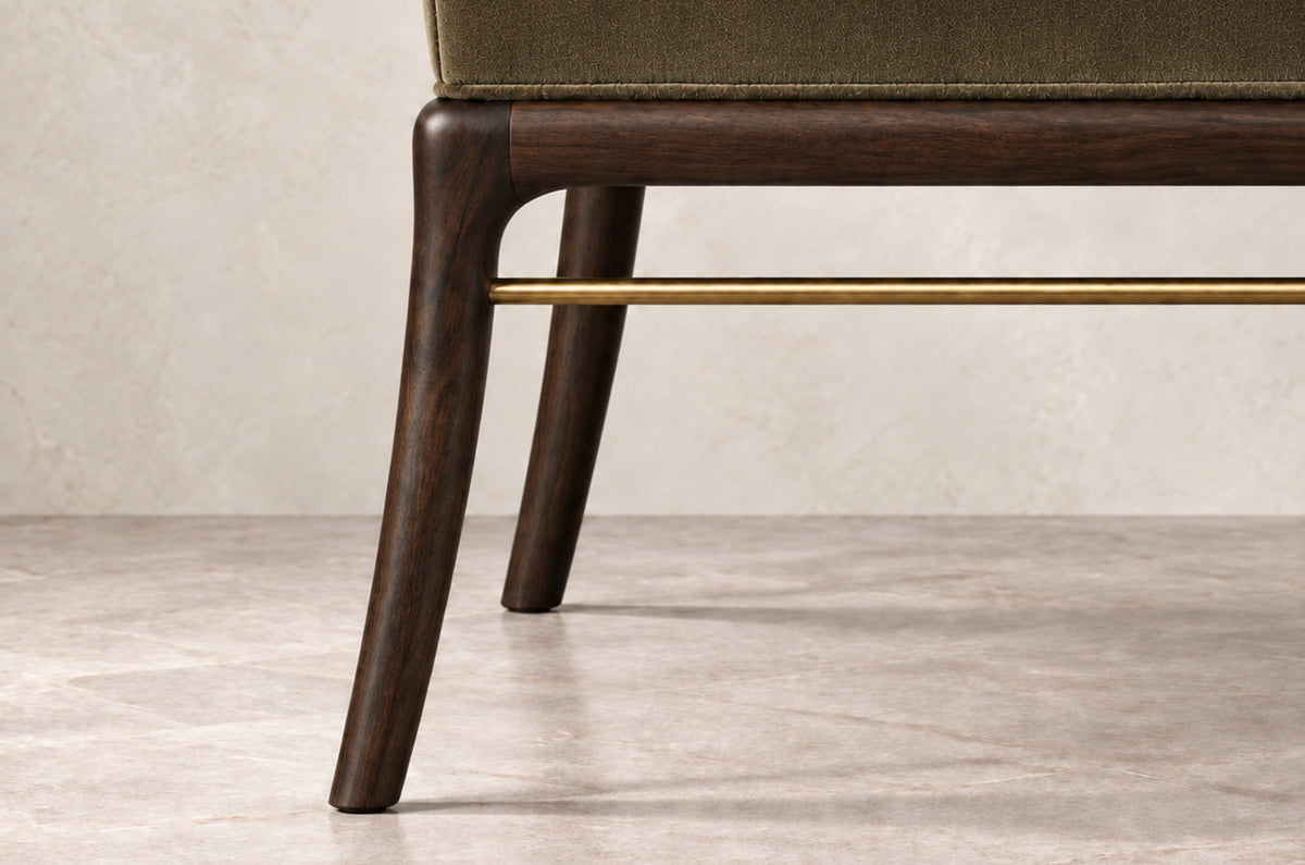 Sabre Leg Bench Series 60 in Espresso Walnut