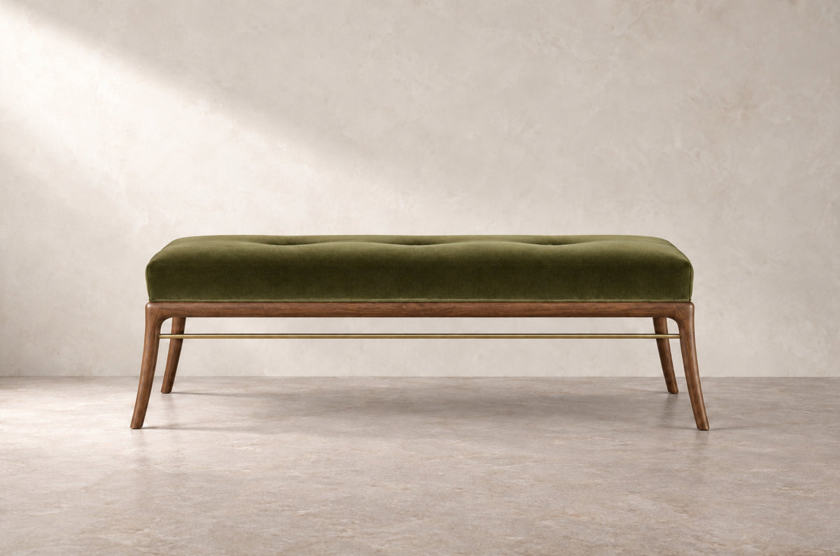 Sabre Leg Bench Series 60 in Natural Walnut