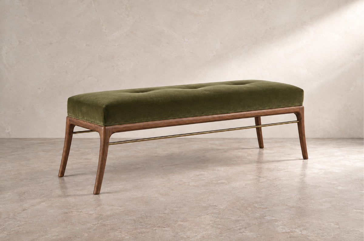 Sabre Leg Bench Series 60 in Natural Walnut