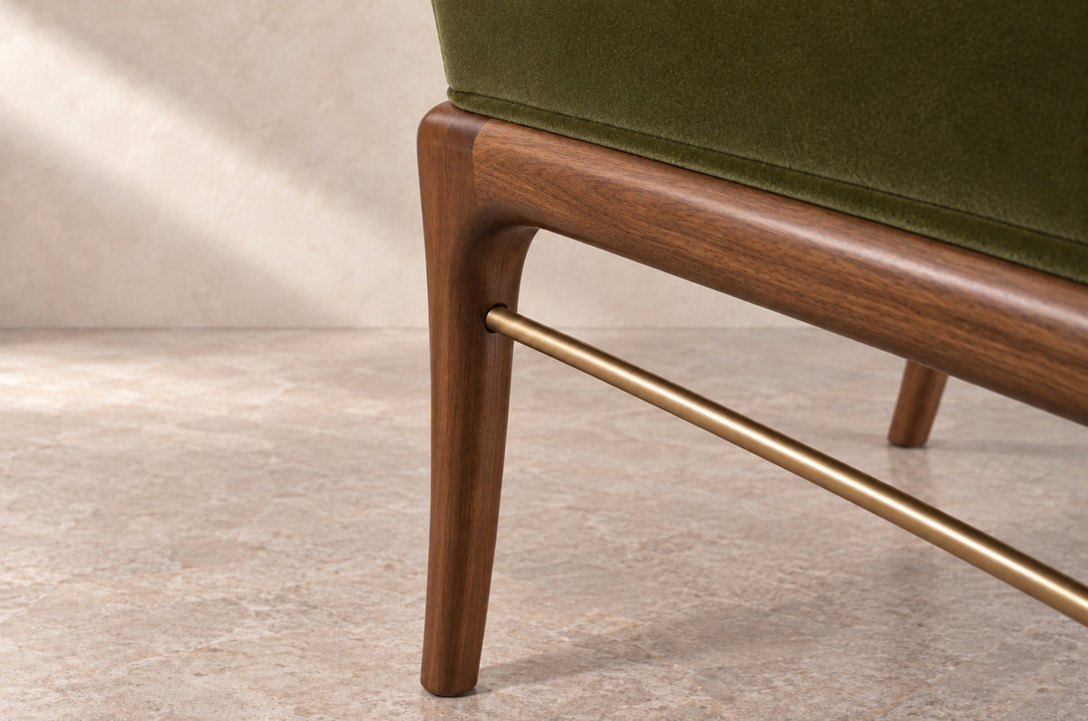 Sabre Leg Bench Series 60 in Natural Walnut