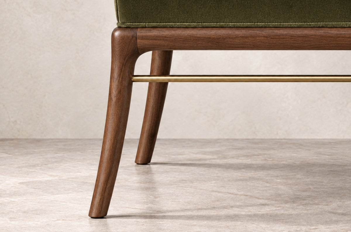 Sabre Leg Bench Series 60 in Natural Walnut