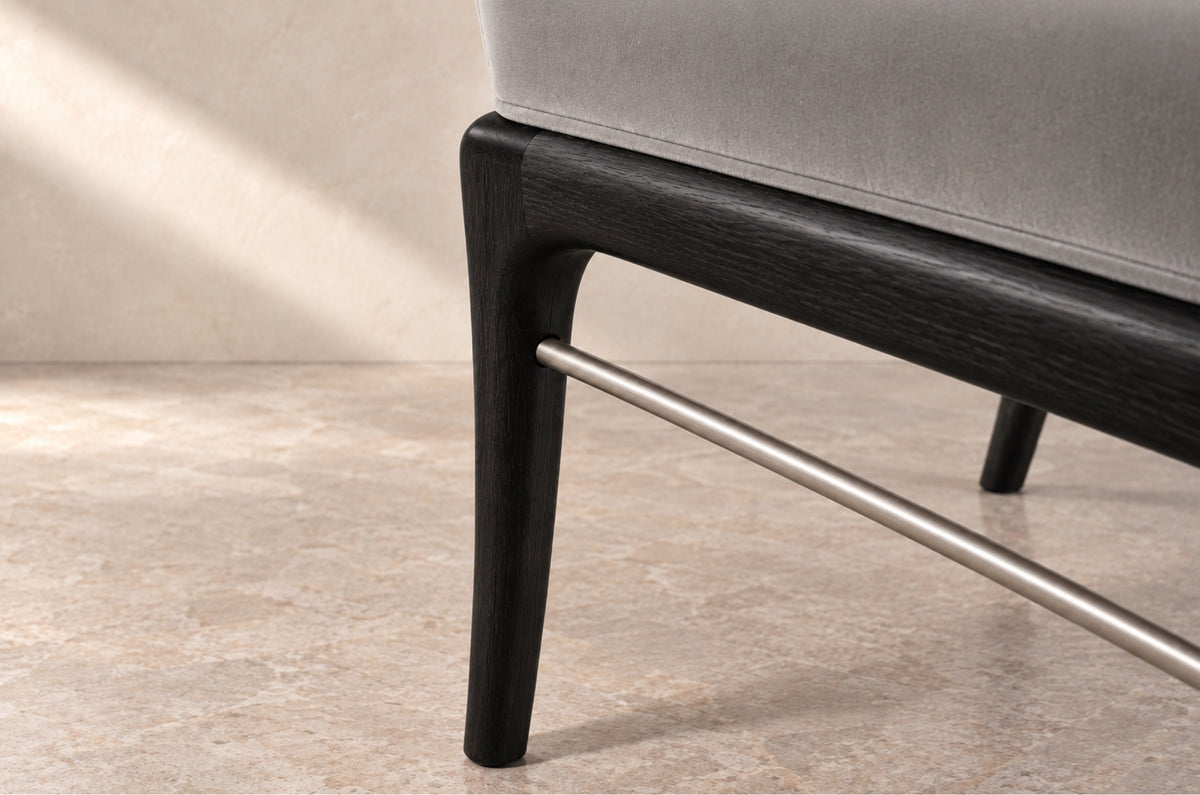 Sabre Leg Bench Series 72 in Blackout Oak