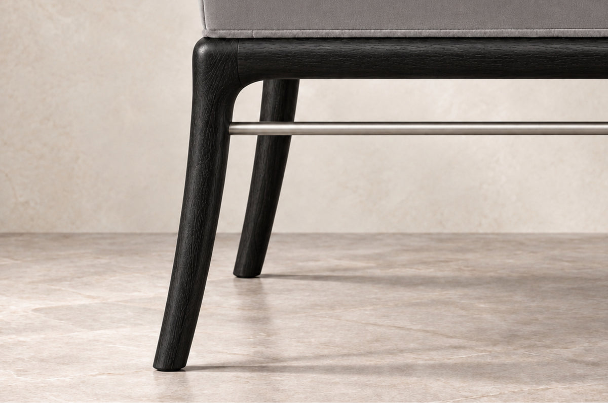 Sabre Leg Bench Series 72 in Blackout Oak