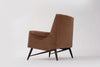 Scandinavian Modern Lounge Chair in Gold Mohair, C. 1950s