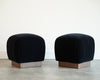 Mohair and Walnut Stools by Karl Springer, C. 1980s