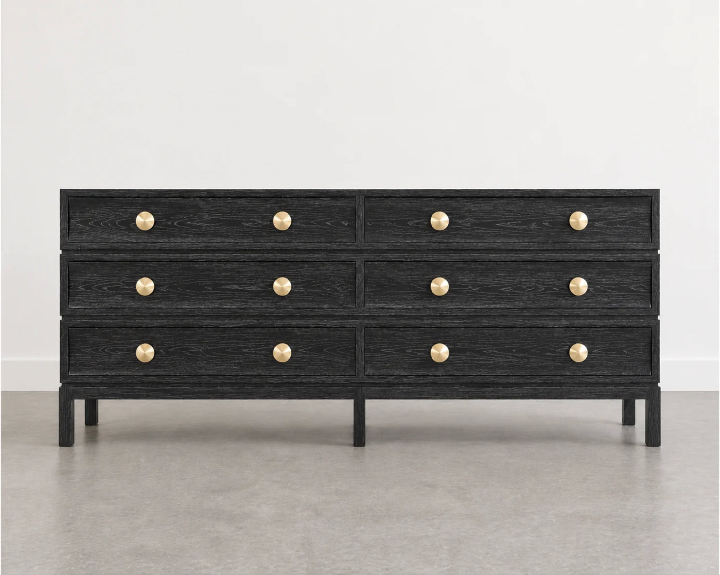 Stacked Dresser in Black Ceruse Oak