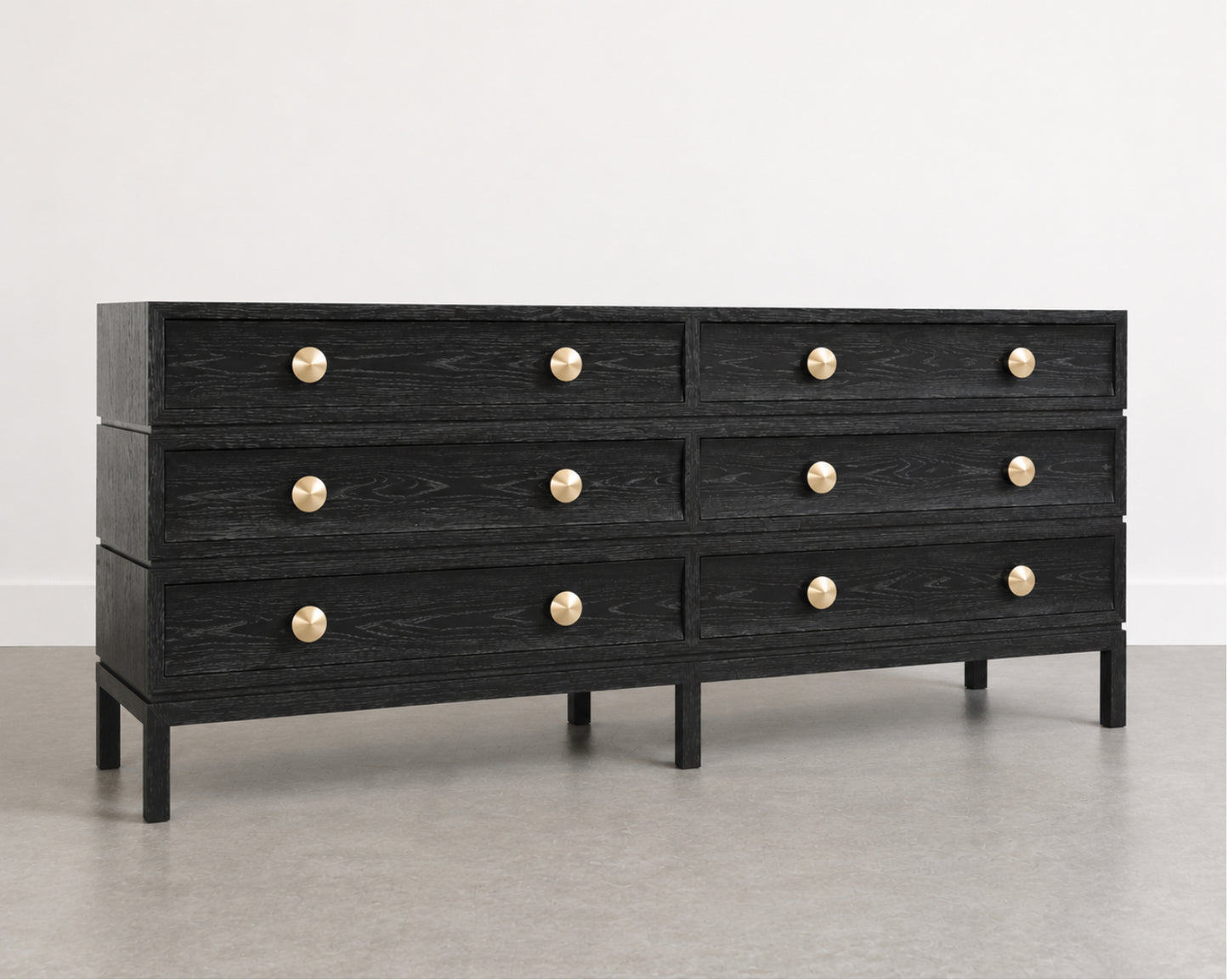 Stacked Dresser in Black Ceruse Oak