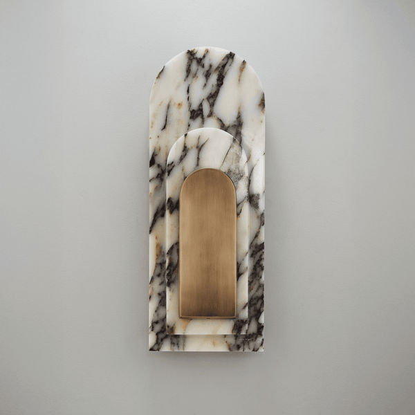 Staten Island Sconce (Calacatta Marble, Natural Brass)