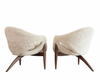 Sculptural Lounge Chairs in Shearling by Luigi Tiengo, Canada, C. 1960s
