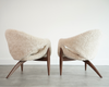 Sculptural Lounge Chairs in Shearling by Luigi Tiengo, Canada, C. 1960s