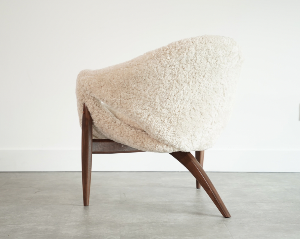 Sculptural Lounge Chairs in Shearling by Luigi Tiengo, Canada, C. 1960s