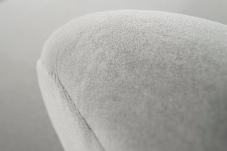 Large Scale Sofa in Grey Alpaca Velvet by Vladimir Kagan