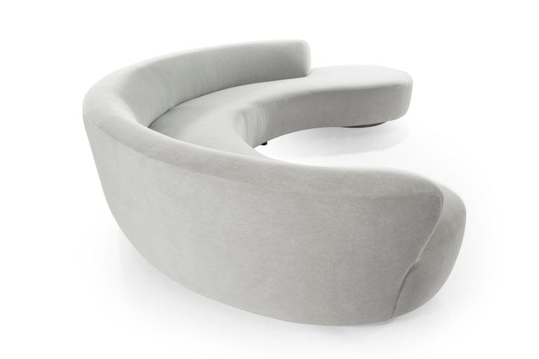 Large Scale Sofa in Grey Alpaca Velvet by Vladimir Kagan