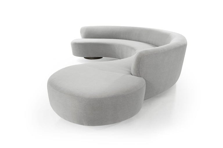 Large Scale Sofa in Grey Alpaca Velvet by Vladimir Kagan