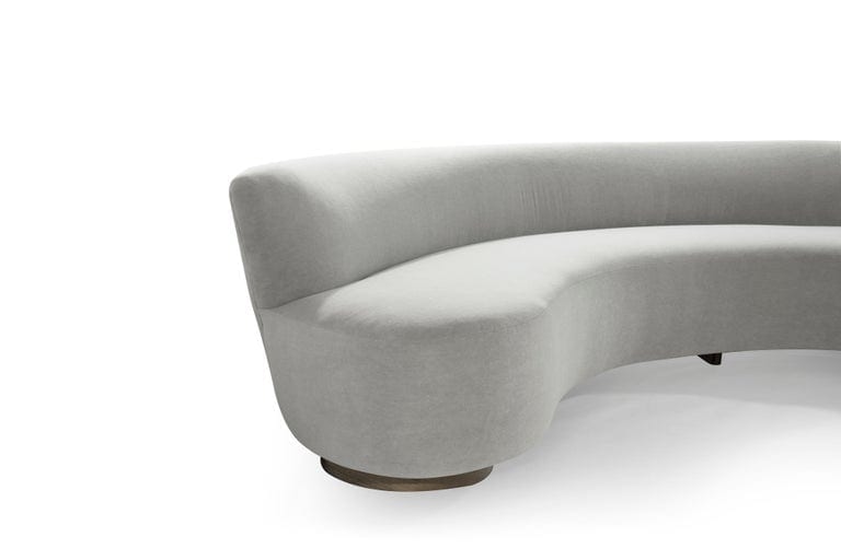 Large Scale Sofa in Grey Alpaca Velvet by Vladimir Kagan