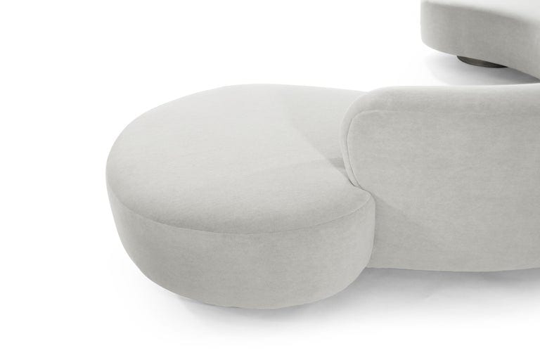 Large Scale Sofa in Grey Alpaca Velvet by Vladimir Kagan