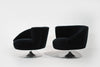 Set of Corkscrew Swivel Lounge Chairs by Vladimir Kagan in Mohair. C. 1970s