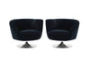 Set of Corkscrew Swivel Lounge Chairs by Vladimir Kagan in Mohair. C. 1970s
