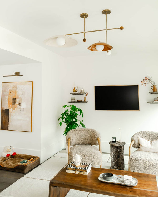 Verso Chandelier (Crema, Ginger, Natural Brass) — Photo from Olivia Amato