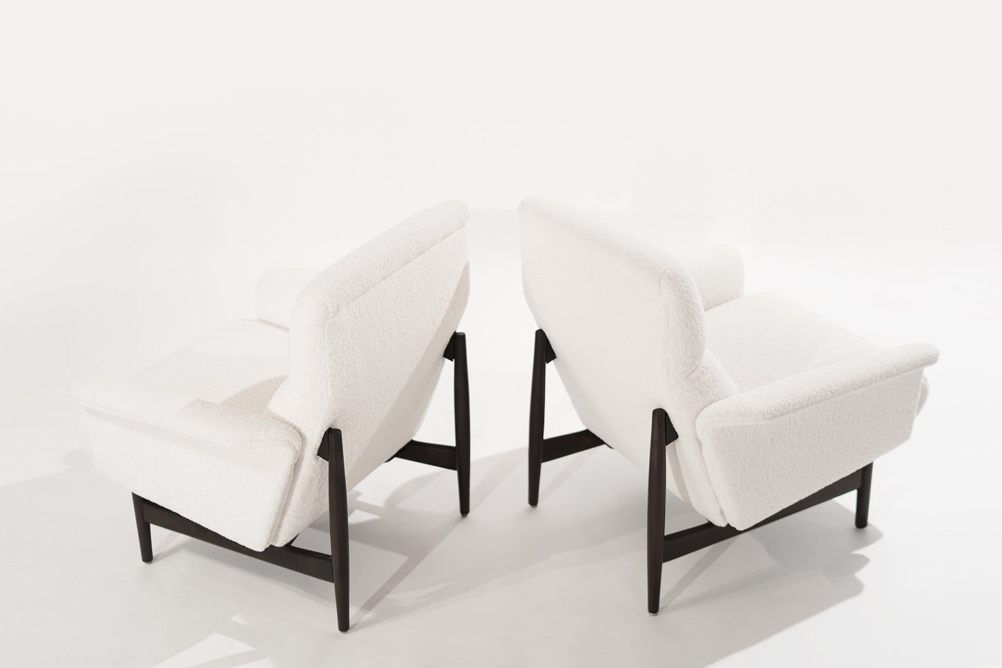 Scandinavian-Modern Lounge Chairs in Wool, 1950s