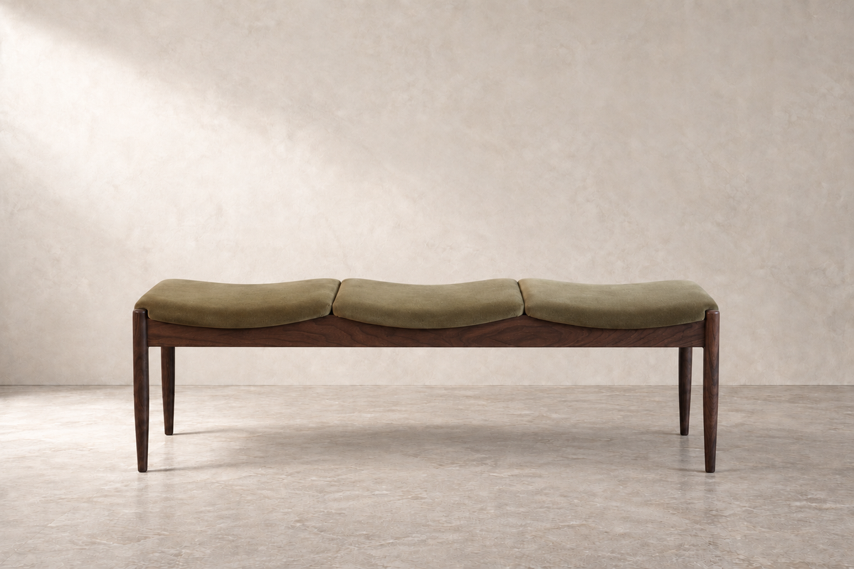 Wave III Bench in Espresso Walnut