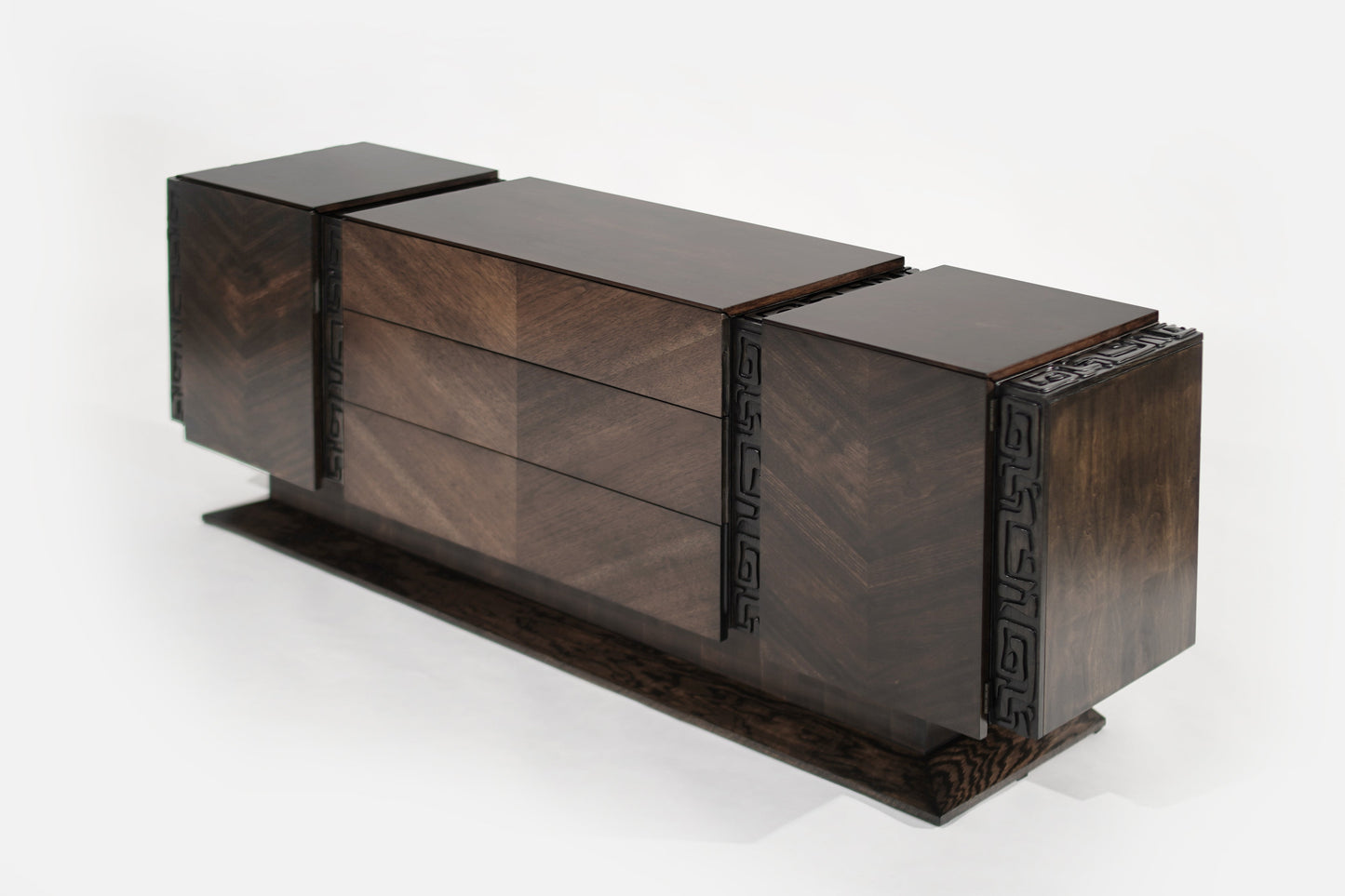 Brutalist Oak & Walnut Bookmatched Dresser, C. 1950s