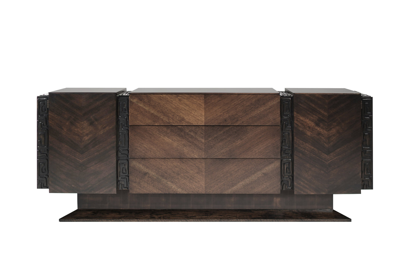 Brutalist Oak & Walnut Bookmatched Dresser, C. 1950s