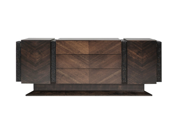 Brutalist Oak & Walnut Bookmatched Dresser, C. 1950s