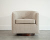Edward Wormley for Dunbar Swivel Chairs in Mahogany and Taupe Boucle, C. 1950s