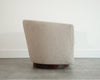 Edward Wormley for Dunbar Swivel Chairs in Mahogany and Taupe Boucle, C. 1950s