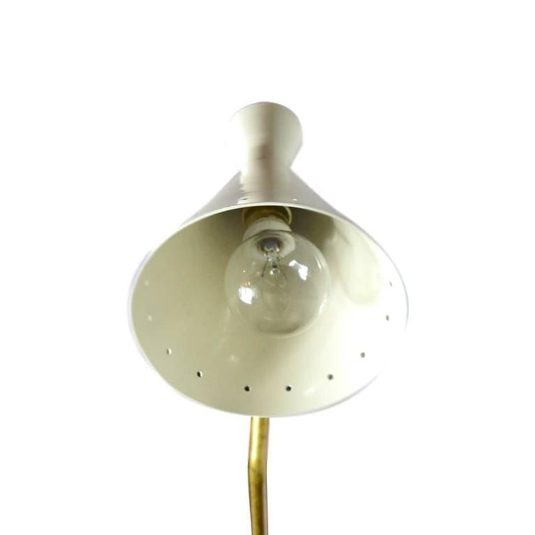 Italian Counter Weight Brass Table Lamp Attributed to Roberto Menghi